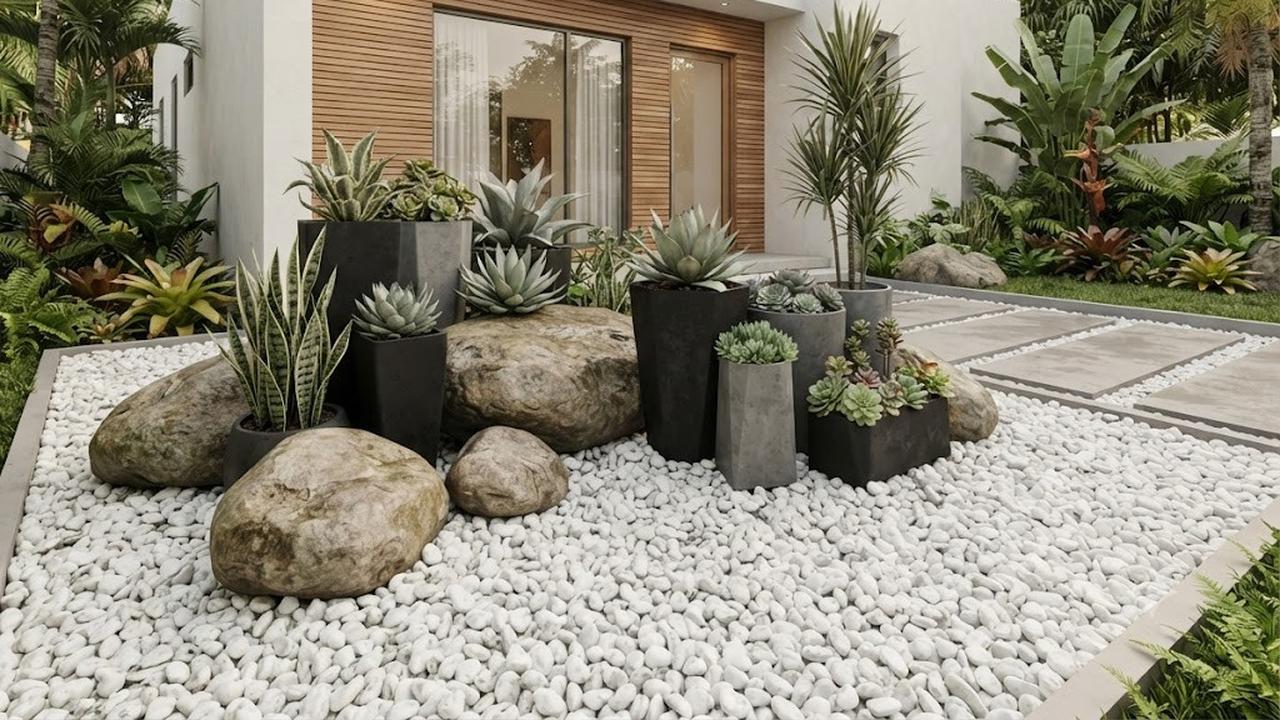 Taman Kering Minimalis Modern