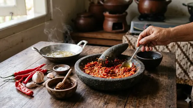 Cara Membuat Sambal Bawang Tidak Pedas (Foto: Gemini AI)