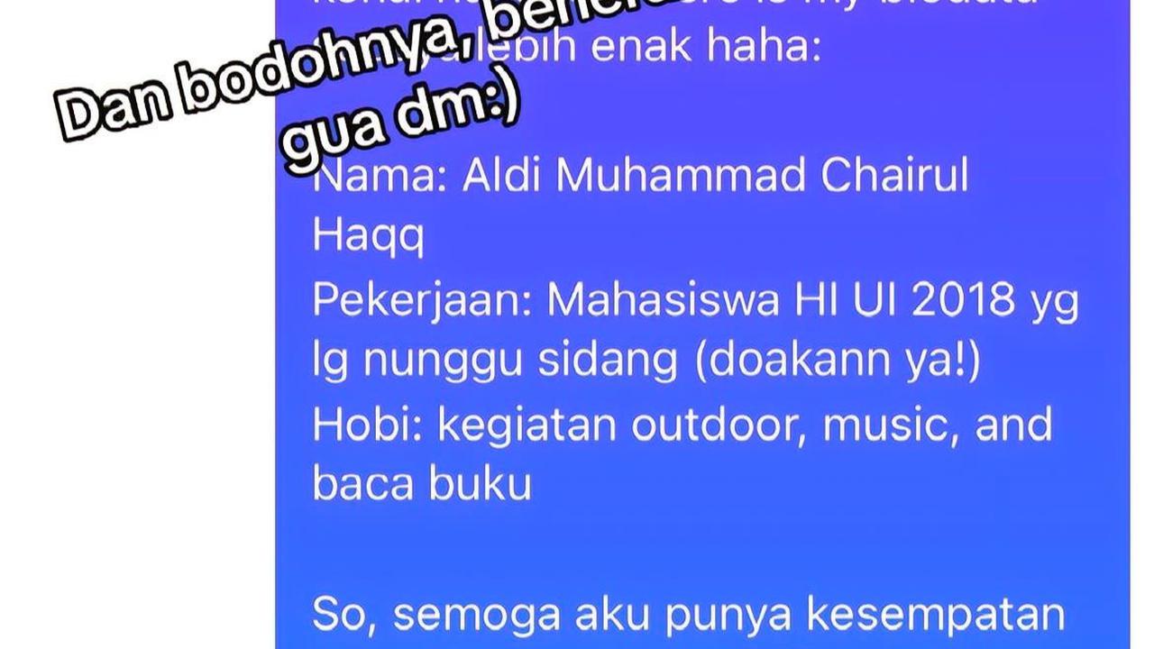 Tak mau berpikir panjang, Aldi memberanikan diri untuk mengirim pesan kepada wanita tersebut untuk mengajak kenalan. <br>