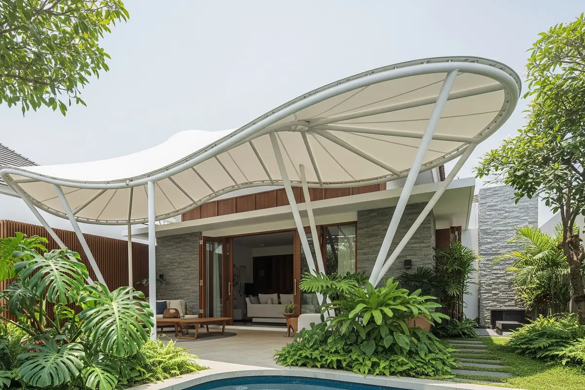 6 Model Kanopi Teras Unik Bentuk Melengkung untuk Rumah Modern, Estetik dan Elegan