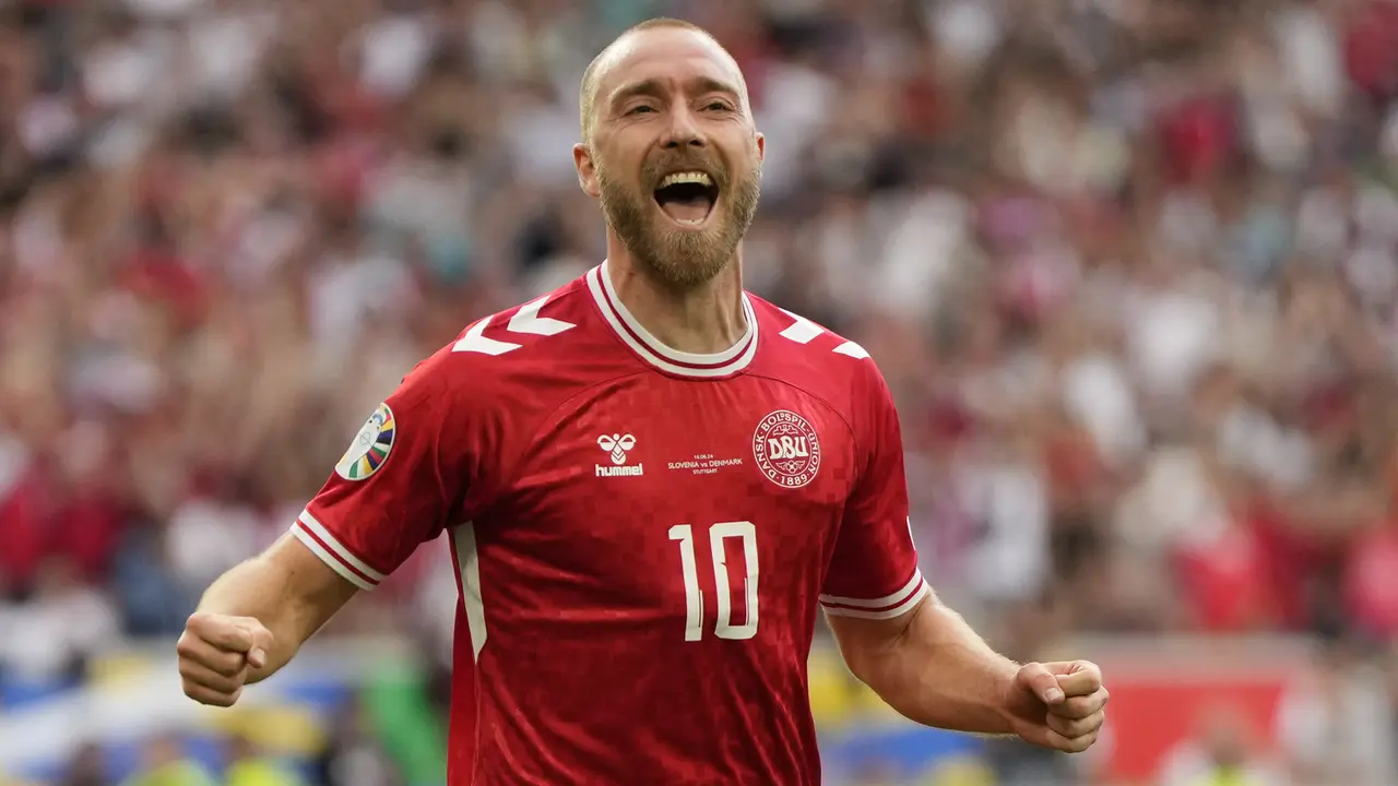 Foto: Christian Eriksen Cetak Gol, Denmark Ditahan Imbang Slovenia di Grup C Euro 2024