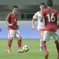 Pemain Timnas Indonesia U-23, Evan Dimas saat melawan Bahrain pada laga PSSI Anniversary Cu 2018 di Stadion Pakansari, Bogor, (26/4/2018). Bahrain menang 1-0. (Bola.com/Nick Hanoatubun)