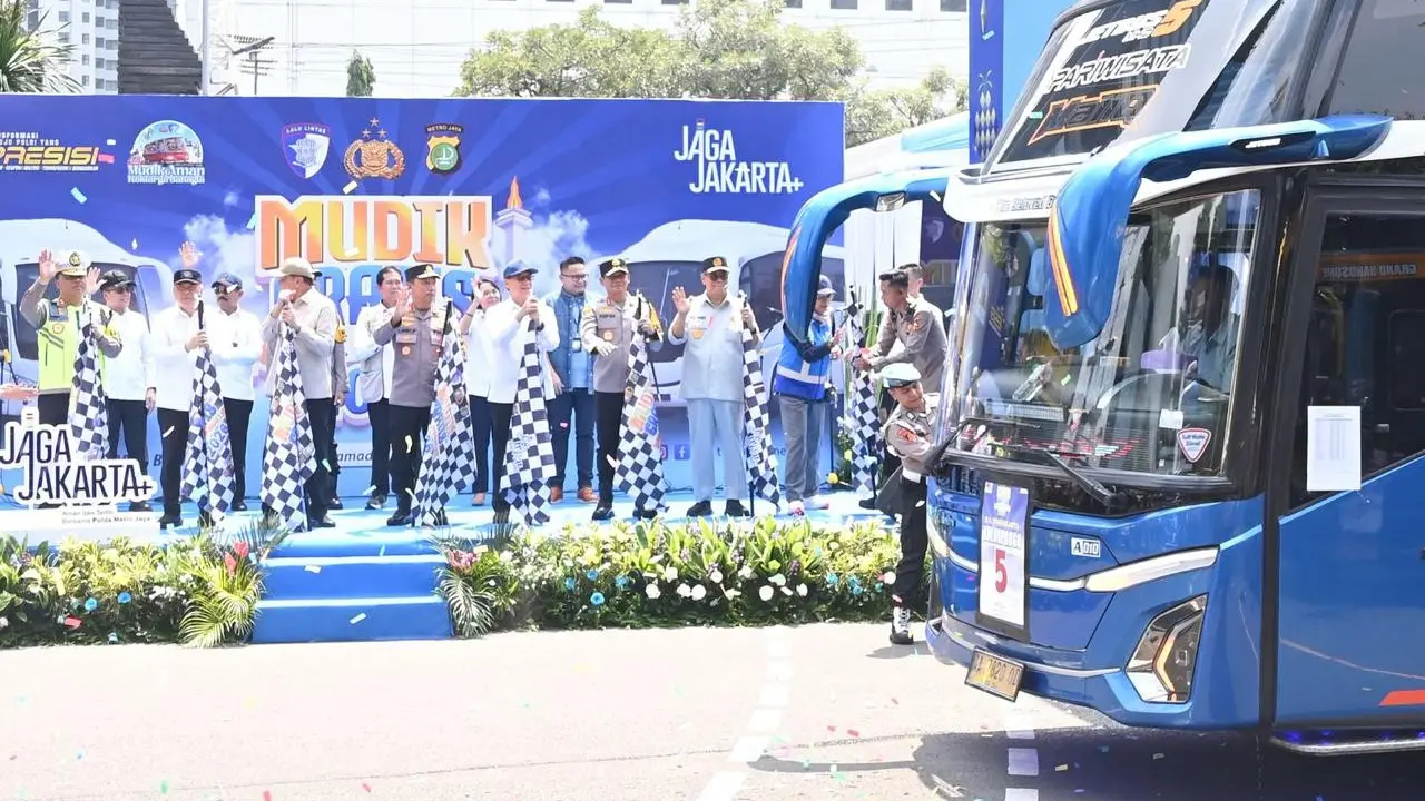 Program Mudik Gratis Polri Presisi 2026 yang berlangsung di Lapangan Polda Metro Jaya, Jakarta,  Rabu (18/3/2026) (Dok Jasa Raharja)