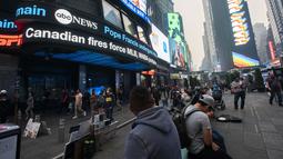 New York menduduki puncak daftar kota besar paling tercemar di dunia pada Selasa malam, karena asap dari kebakaran terus menyelimuti Pantai Timur. (Eduardo Munoz Alvarez/Getty Images/AFP)