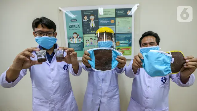 Masker Kain Disinfektor Pembunuh Virus Berhasil Dikembangkan Peneliti LIPI di di Pusat Penelitian Fisika LIPI Puspitek, Serpong, Tangerang Selatan.