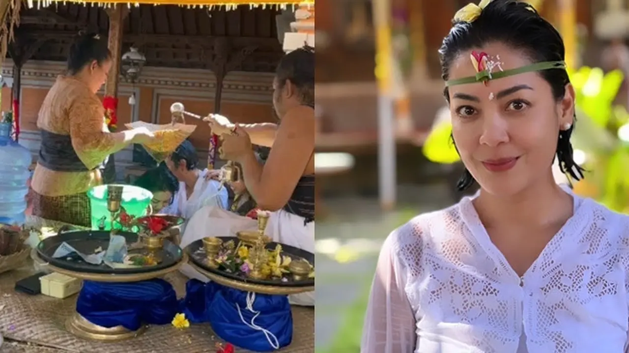 8 Potret Lulu Tobing Ikuti Upacara Mecaru di Ubud, Bali Ini Tampil Menawan