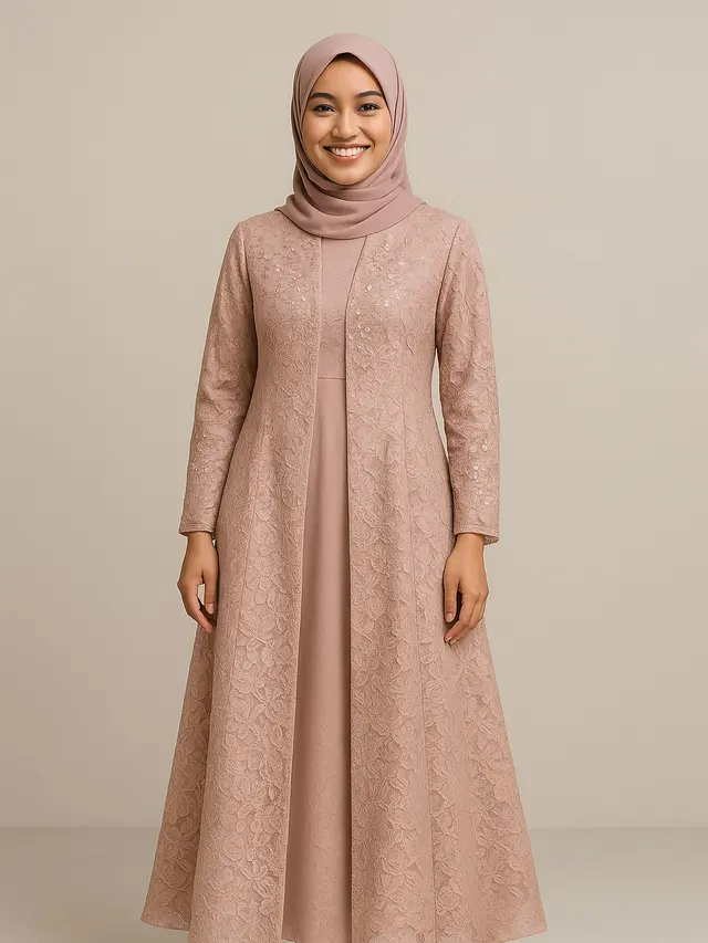 Model Outer Panjang Brokat Payet untuk Kondangan/Ilustrasi gambar AI