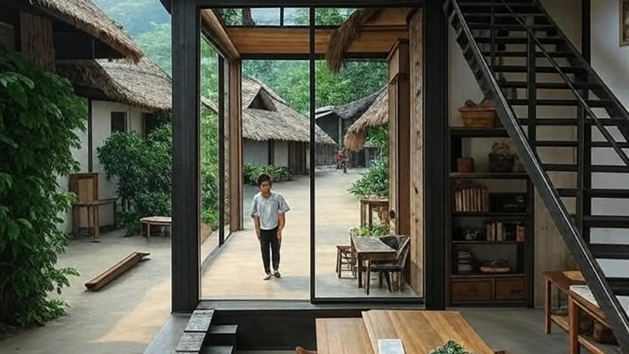 Rumah Kampung Type 36 Dua Lantai (Image by Grok AI)