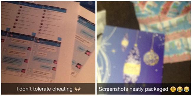 Kertas print-out yang berisi percakapan antara pacar Cassy dengan wanita idaman lain. | Foto: copyright uproxx.com