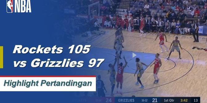 Cuplikan Hasil Pertandingan NBA : Rockets 105 VS Grizzlies 97