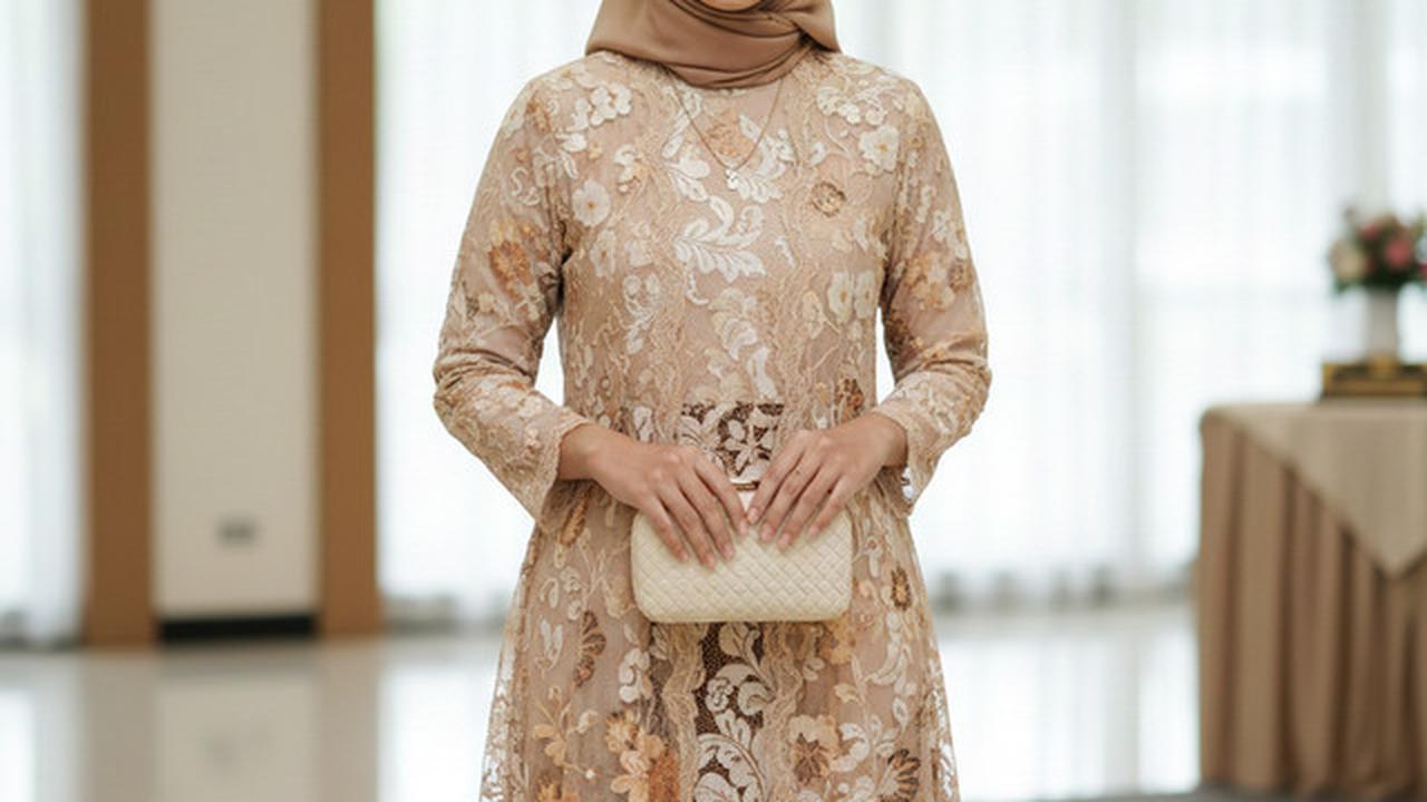 10 Gamis Batik Brokat Warna Netral Favorit 2026, Cocok untuk Berbagai Acara