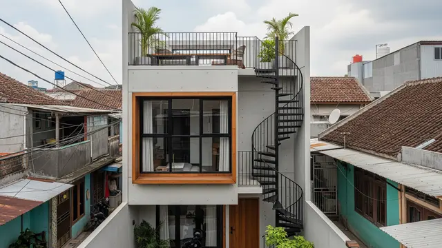 5 Contoh Rumah Tipe 36 Ada Rooftop di Gang Sempit, Hunian Modern dan Fungsional