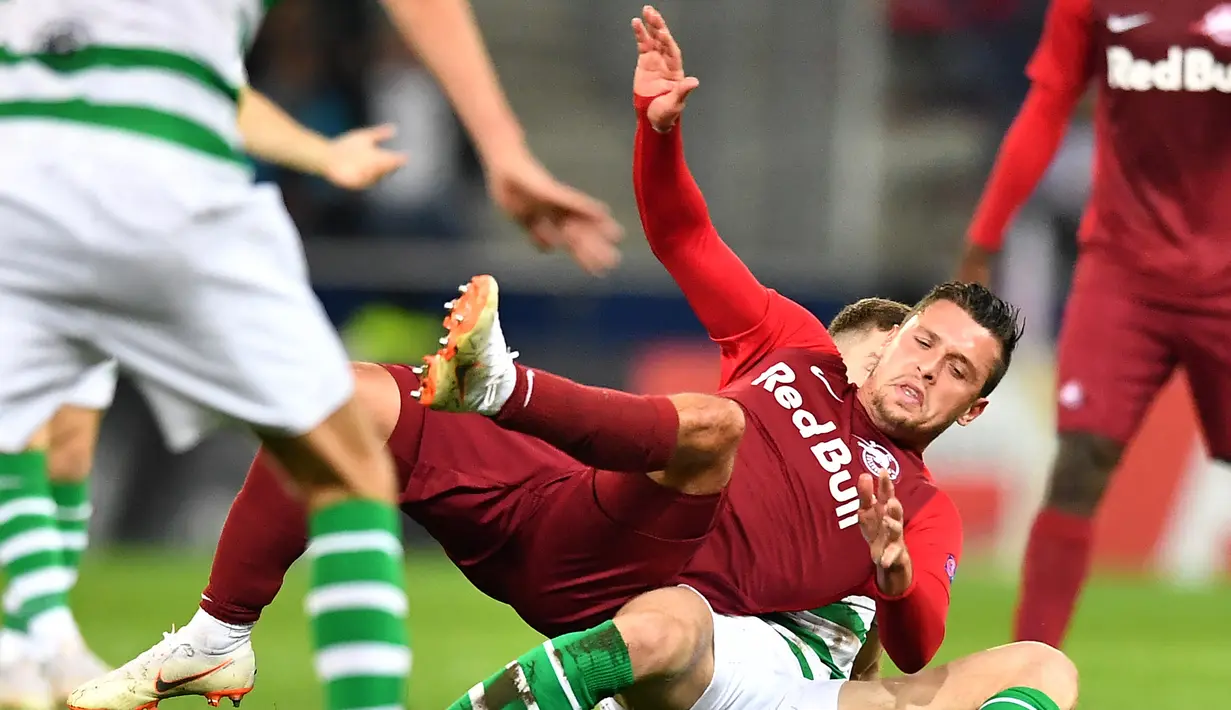 Zlatko Junuzovic. Gelandang Austria yang kini memasuki musim ke-4 bersama RB Salzburg di Liga Austria ini kini berusia 34 tahun, 4 bulan dan 27 hari. Ia masih lebih tua dari pelatih RB Salzburg saat ini, Matthias Jaissle yang kini berusia 33 tahun, 10 bulan dan 18 hari. (AFP/Vladimir Simicek)