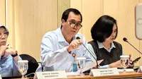 Direktur Utama RSHS, Rachim Dinata Marsididalam temu media di Gedung Kementerian Kesehatan (Kemenkes), Jakarta, Senin (21/4/2025). Foto: Liputan6.com/Ade Nasihudin.