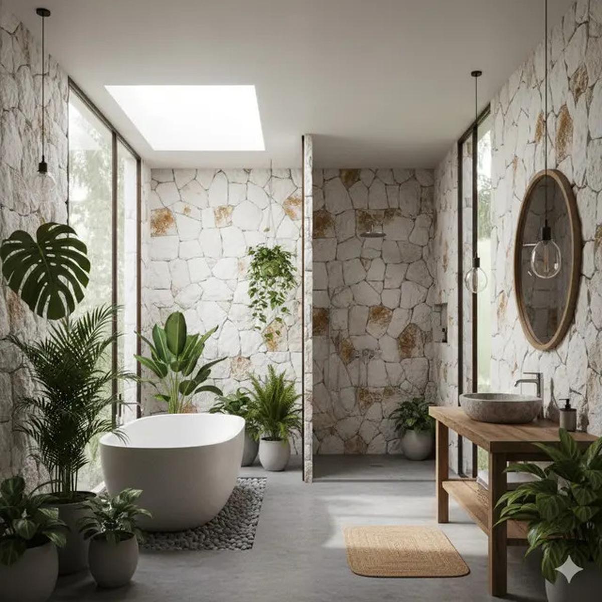 8 Inspirasi Kamar Mandi Konsep Alam 2025, Tren Desain Natural yang Bikin Rileks