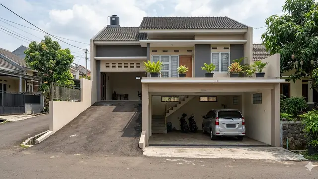 Rumah Sederhana dengan Garasi Luas (Foto: Gemini AI)