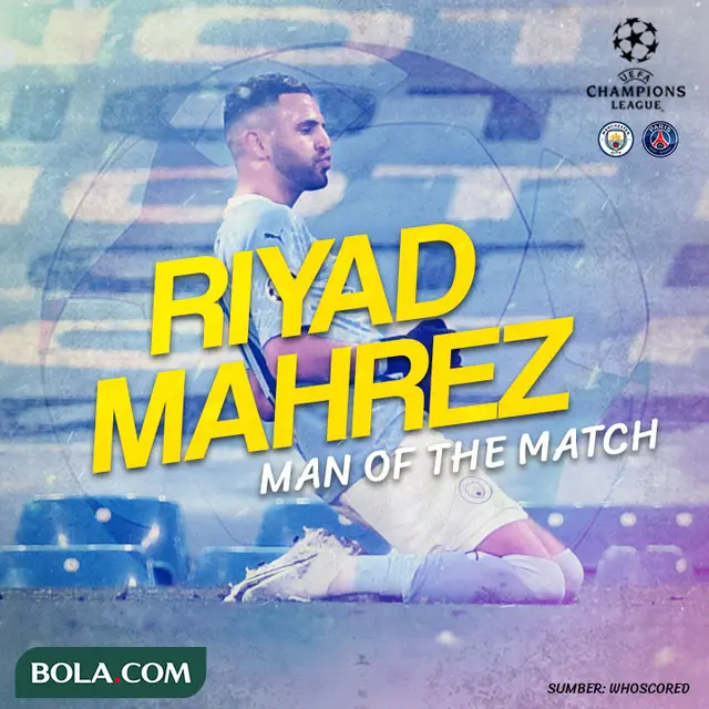 Berita Infografis - Man Of The Match Riyad Mahrez
