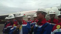 Kepala Badan Pengatur Hilir Minyak dan Gas (BPH Migas) sekaligus Koordinator Posko Nasional ESDM, Fanshurullah Asa saat blusukan ke Terminal BBM dan Depot Elpiji Makassar di Kota Makassar, Sulawesi Selatan, Selasa (21/6/2017). (Liputan6.com/Fiki Ariyanti)