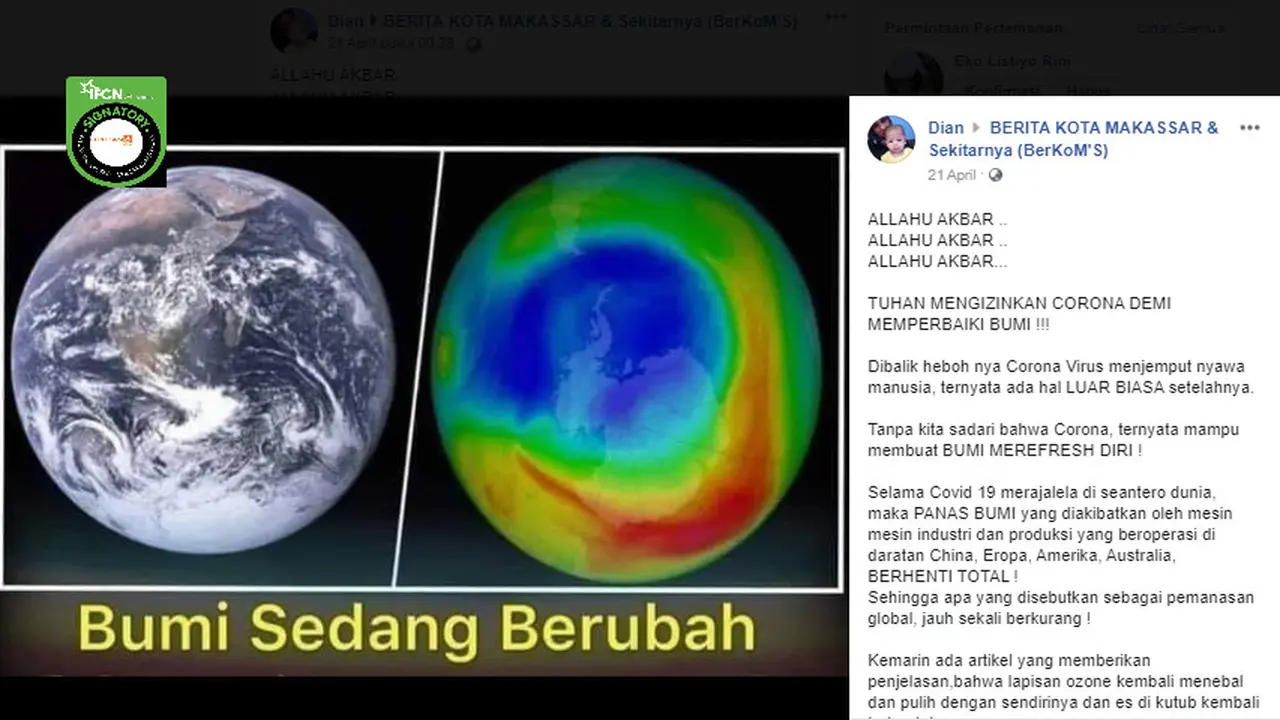 Foto Ini Bukan Bukti Lapisan Ozon Membaik Akibat Wabah COVID-19