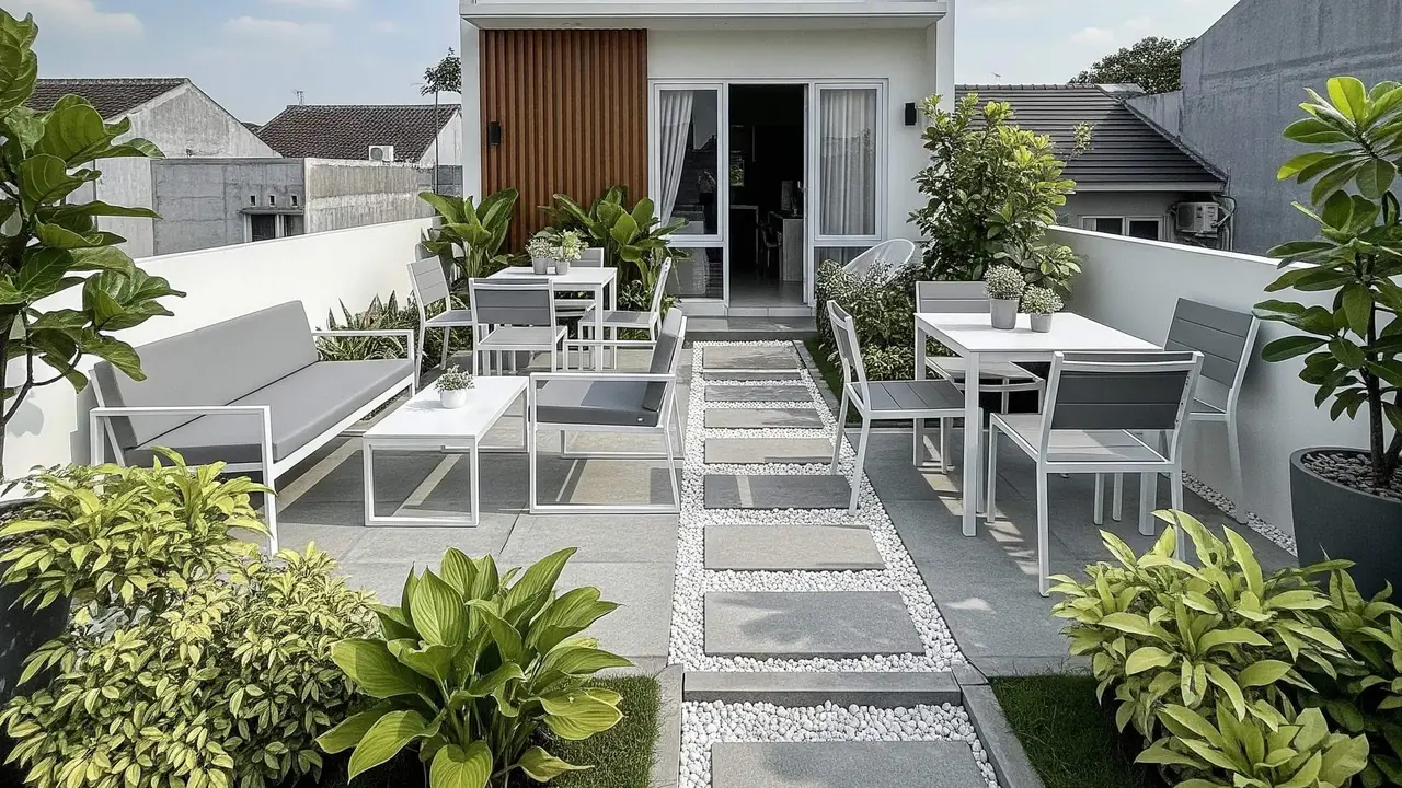Desain Rumah Kecil dengan Rooftop Garden