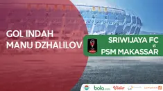 Striker Sriwijaya FC, Manuchekhr Dzhalilov menutup kemenangan Laskar Wong Kito dengan gol indah.