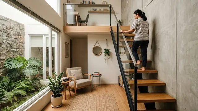 11 Model Tangga Rumah yang Cocok untuk Hunian dengan Lahan Terbatas/AI Generated