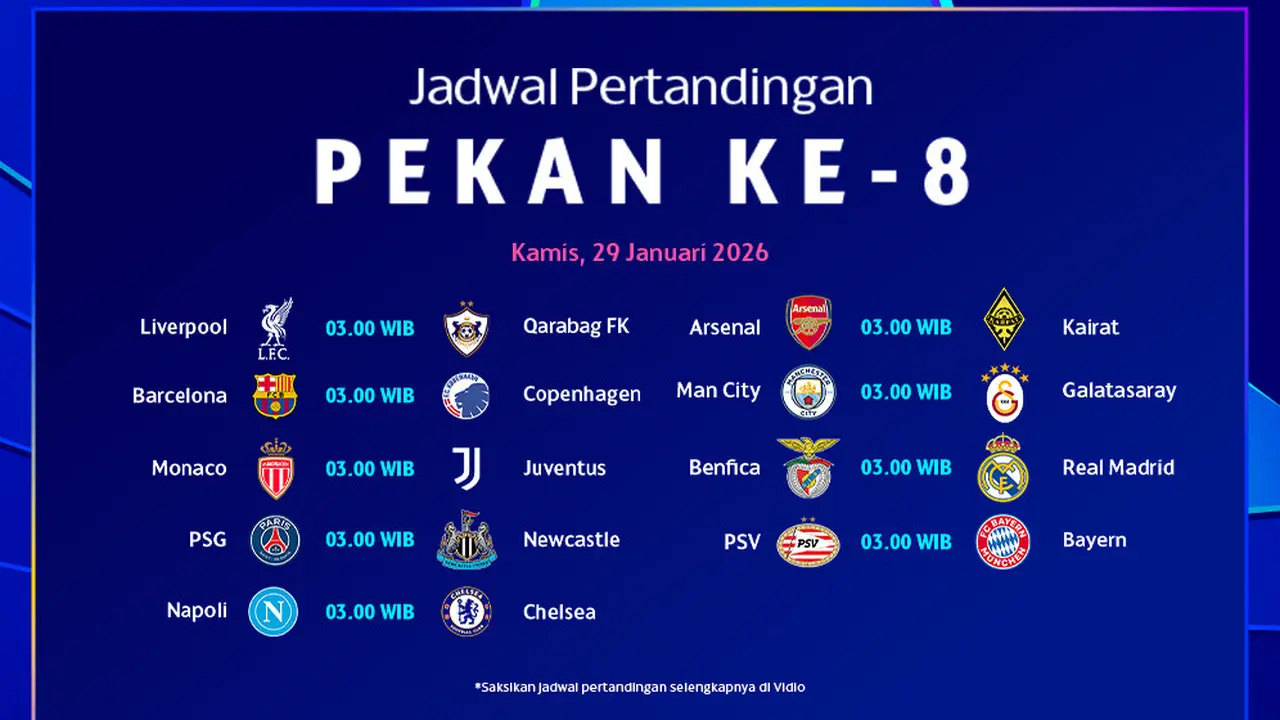 Jadwal UECL Pekan Ke-8 eksklusif tayang di Vidio. (dok. vidio.com)