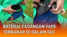 Kejadian tidak terduga dialami oleh seorang pengendara motor ketika menyimpan baterai cadangan vape di dalam tas