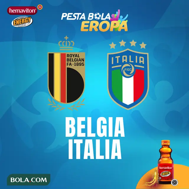 Hemaviton - Piala Eropa - Euro 2020 - Belgia Vs Italia
