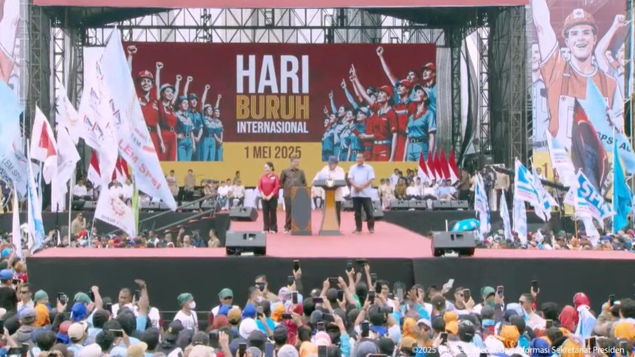 Canda Prabowo ke Massa Buruh: Gue Kalah Lo Ketawa Lagi, Tapi Terimakasih 4 Kali Kalah Pilpres Tetap Mendukung