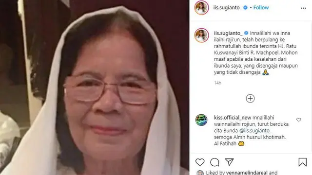 Ibunda Iis Sugianto meninggal dunia