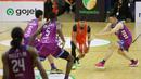 Pemain Pelita Jaya Jakarta, Yesaya Saudale, saat melawan Amartha Hangtuah Jakarta pada laga lanjutan Indonesia Basketball League (IBL) 2024 di Gor Soemantri Brodjonegoro, Kuningan, Jakarta, Sabtu (18/5/2024). Pelita Jaya memetik kemenangan 93-84. (Bola.com/M Iqbal Ichsan)