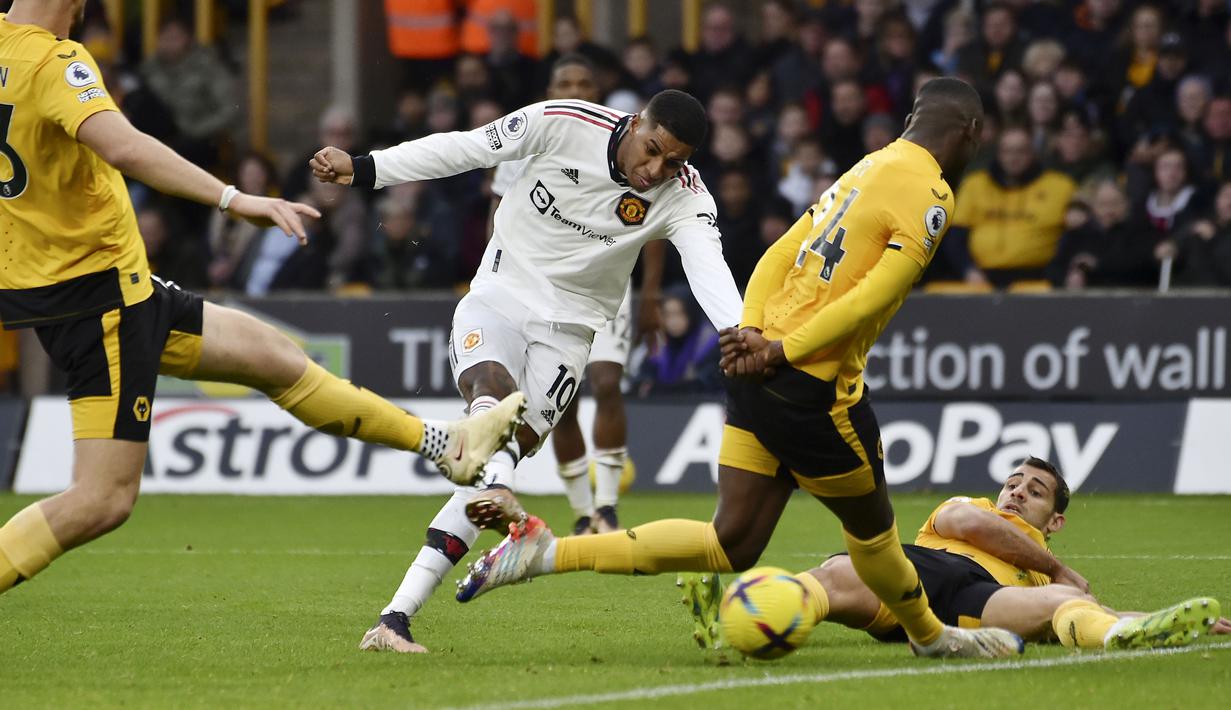 Manchester United meneruskan tren positifnya setelah sukses menaklukkan Wolverhampton di Liga Inggris 2022/2023. (AP Photo/Rui Vieira)