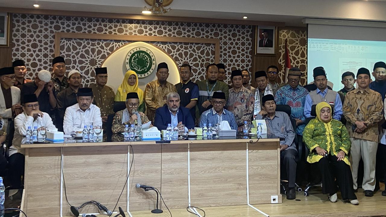 Majelis Ulama Indonesia (MUI) bersama 67 ormas Islam di Indonesia dan sejumlah lembaga filantropi dan kelompok solidaritas kemanusiaan menyatakan sikap persatuan untuk Palestina (Istimewa)