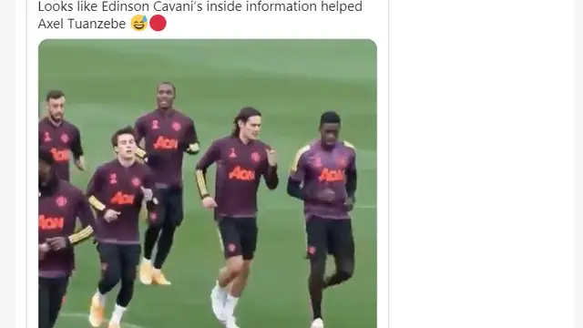 Edinson Cavani saat berlatih bersama skuat Manchester United (MU)