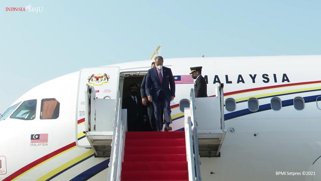 PM Muhyiddin Yassin dari Malaysia tiba di Jakarta pada Sabtu (24/4) untuk menghadiri ASEAN Leaders' Meeting yang digelar di kantor Sekjen ASEAN pada Sabtu (24/4).