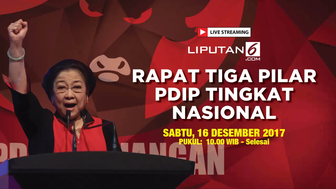 Live Streaming Rapat Tiga Pilar PDIP Tingkat Nasional