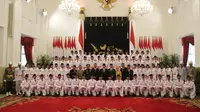 Pasukan Pengibar Bendera Pusaka (Paskibraka) yang akan bertugas pada upacara HUT ke-73 Republik Indonesia sudah tiba di Istana. (Foto: Liputan6.com/M Fajri Erdyansyah)