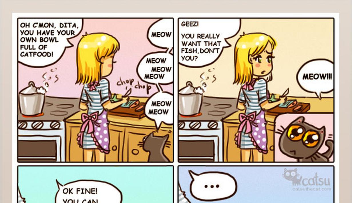 Komik Lucu Kucing  Itu Bikin Gemes Tapi Kadang Manja 