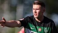 Pemain depan Sporting Lisbon asal Swedia #09, Viktor Gyokeres, bereaksi selama pertandingan final 'Taca de Portugal' (Piala Portugal) antara SL Benfica dan Sporting CP di stadion Jamor di Oeiras, pada 25 Mei 2025. (CARLOS COSTA /AFP)
