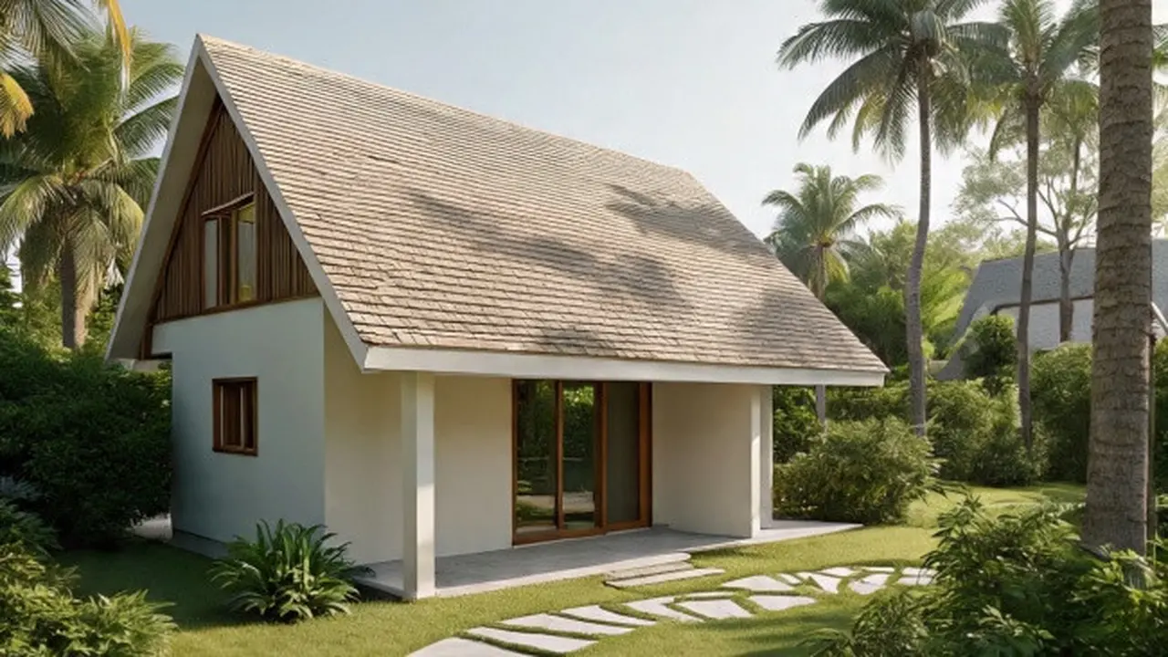 Ilustrasi Model Rumah Tropis Minimalis (Sumber Gambar: Meta AI)