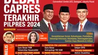 Infografis Debat Capres Terakhir Pilpres 2024. (Liputan6.com/Abdillah)