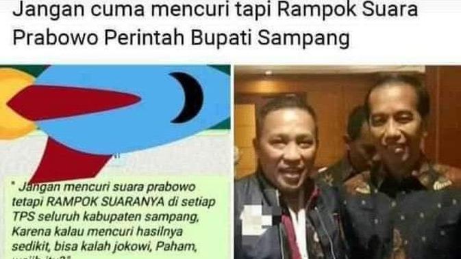 inilah postingan hoax yang dilaporkan Bupati Sampang Slamet Junaidi ke Polres Sampang (foto: istimewa)