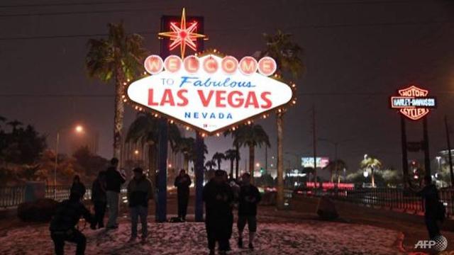 Trademark kota Las Vegas yang kerap dikunjungi turis.