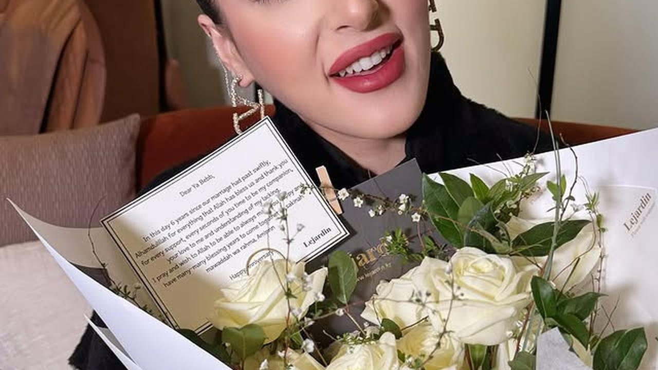 Anniversary Pernikahan, Tasya Farasya Dapat Kiriman Buket Bunga dari sang Suami Padahal Lagi di Korea: Thank You Baba Effort Juga