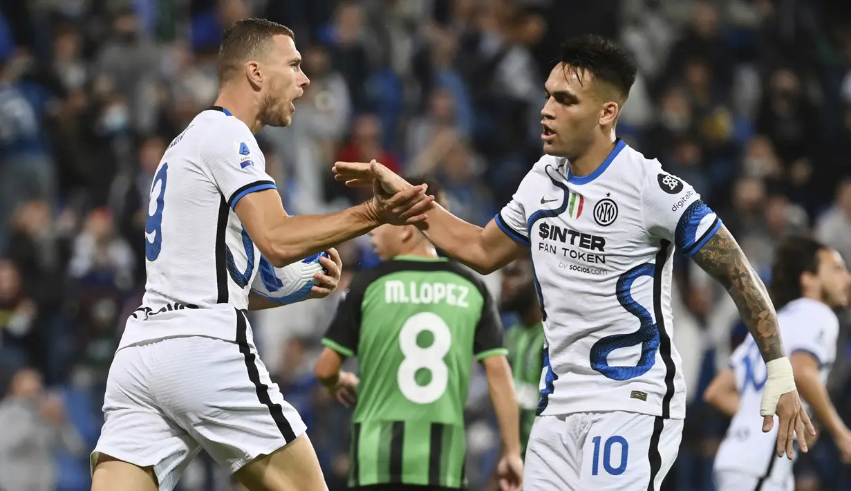 Dengan mengoleksi 17 poin, Inter Milan sementara menempati posisi ketiga klasemen sementara. (LaPresse via AP/Massimo Paolone)