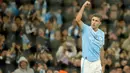 Skuad asuhan Pep Guardiola ini membuka pesta gol lewat aksi Rodri pada menit ke-11. (AP Photo/Dave Thompson)