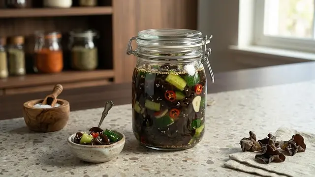 Jamur Kuping Acar Cuka Bawang Putih