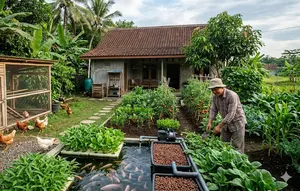 8 Cara Mengubah Halaman Kosong Menjadi Kebun Produktif Plus Kolam Ikan Mini, Asri dan Menghasilkan