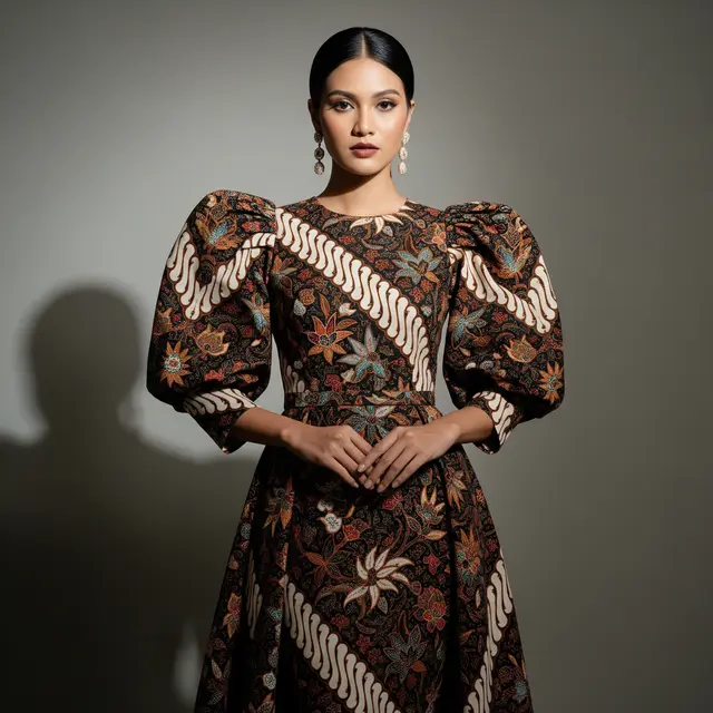 9 Model Batik Lengan Puff Volume Formal, Tampil Anggun dan Modern